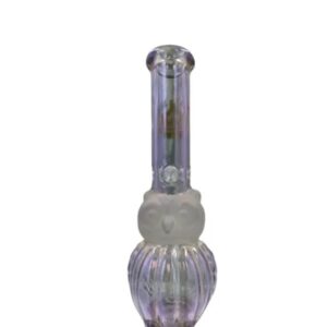 10 INCH 5 MM KIN SA SHA COLORED OWL SHAPED BEAKER BONG, PURPLE. BDL-KSS107